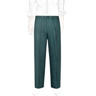 Pantalone leisure in lino spigato verde