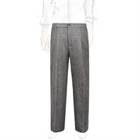 Leisure Trousers in black and gray herringbone wool