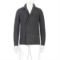 Double breasted gray cashmere cardigan jacket