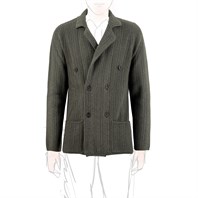 Cardigan doppio petto in cashmere verde