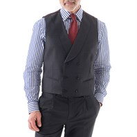 Dark gray tasmanian wool double-breasted vest "green certified" 