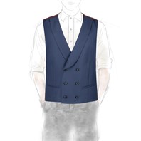 Light blue tasmanian wool double-breasted vest “green certified”
