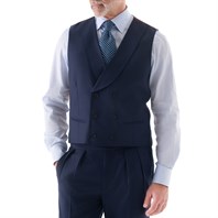 Light blue tasmanian wool double-breasted vest “green certified”