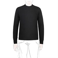 Black cashmere crew-neck sweater
