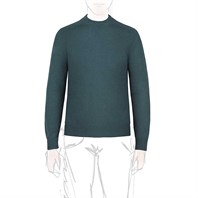 Green cashmere crew-neck sweater