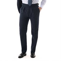 Blue herringbone wool manny trousers