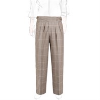 Manny Trousers in beige prince of Wales wool
