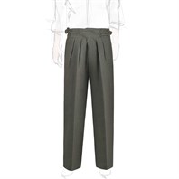 Green linen manny trousers