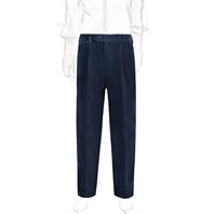 Blue 2 pleated corduroy trousers