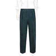 Teal pleated corduroy trousers