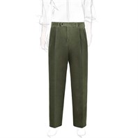 Military green 2 pleated corduroy trousers