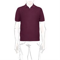 Polo manica corta in maglia vino