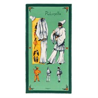Pulcinella scarf in green cashmere