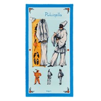 Pulcinella scarf in light blue cashmere