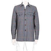 Vintage Archive wool safari jacket in blu pied de poule