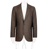 Vintage Archive single-breasted brown herringbone wool jacket