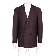 Double-breasted jacket with burgundy cashmere scarf lining