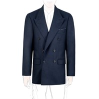 Blue flannel wool double-breasted jacket "SW1"