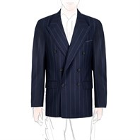 Double-breasted blue pinstripe wool jacket "SW1"
