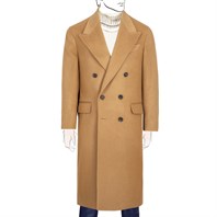 Cappotto doppio petto in cashmere cammello