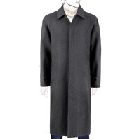 Gray herringbone wool raglan coat
