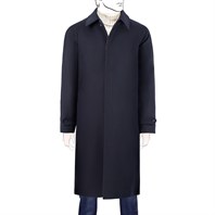 Blue cashmere raglan coat
