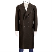 Ulster coat in brown herringbone cashmere