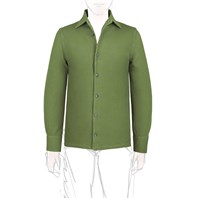 Olive piquet cotton shirt