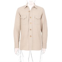 Beige diagonal cashmere overshirt