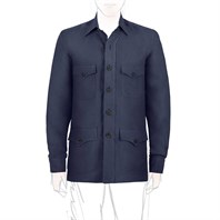 Blue linen safari jacket