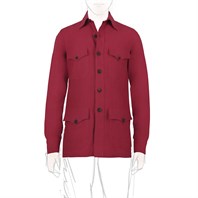 Red linen safari jacket