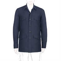 Blue wool safari jacket