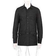 Black wool safari jacket