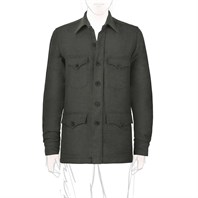 Green wool and silk safari jacket
