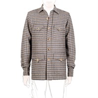 Vintage Archive wool safari jacket in beige pied de poule