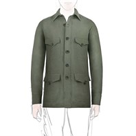 Green linen safari jacket