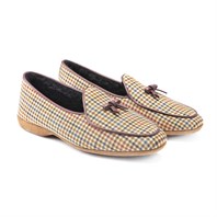 Vintage archive brown checked slippers