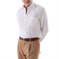 Vintage archive polo in lino bianca