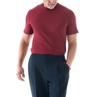 Burgundy short-sleeve knitted t-shirt