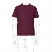 T-shirt manica corta in maglia vino