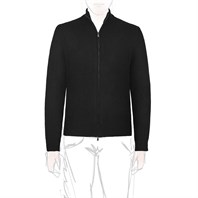 Black cashmere sweater with zip