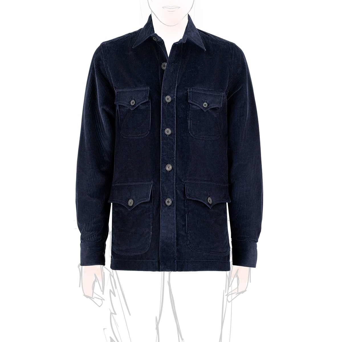 Blue corduroy safari jacket
