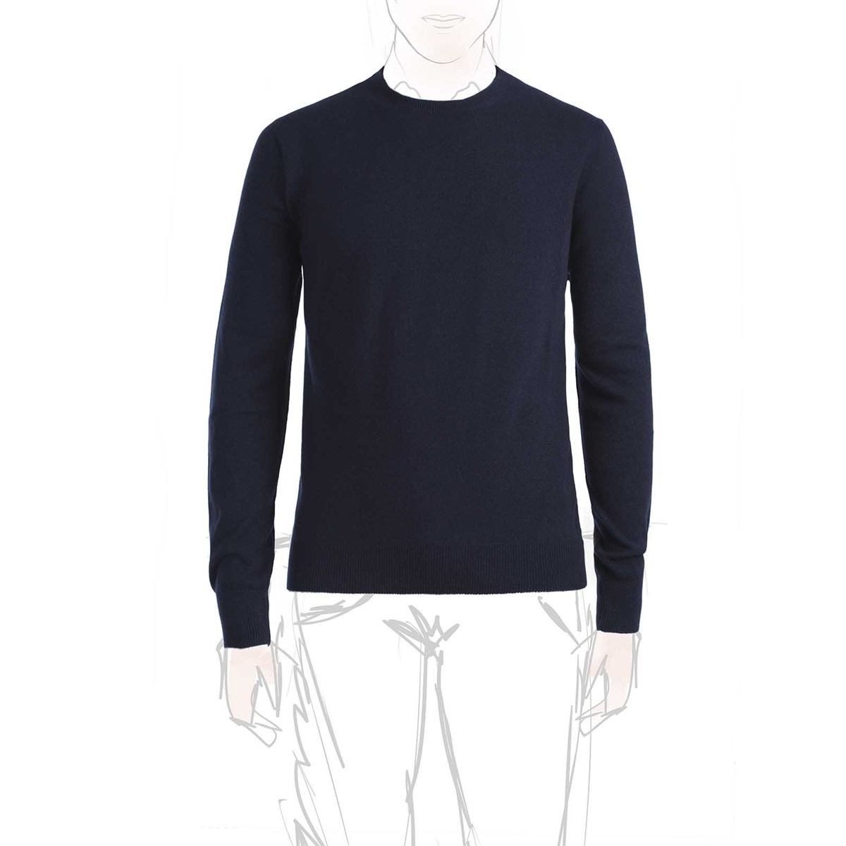 Blue cashmere crew-neck sweater